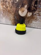 Green Strikket Lue med Dusk  Dekorativ Flaskepynt