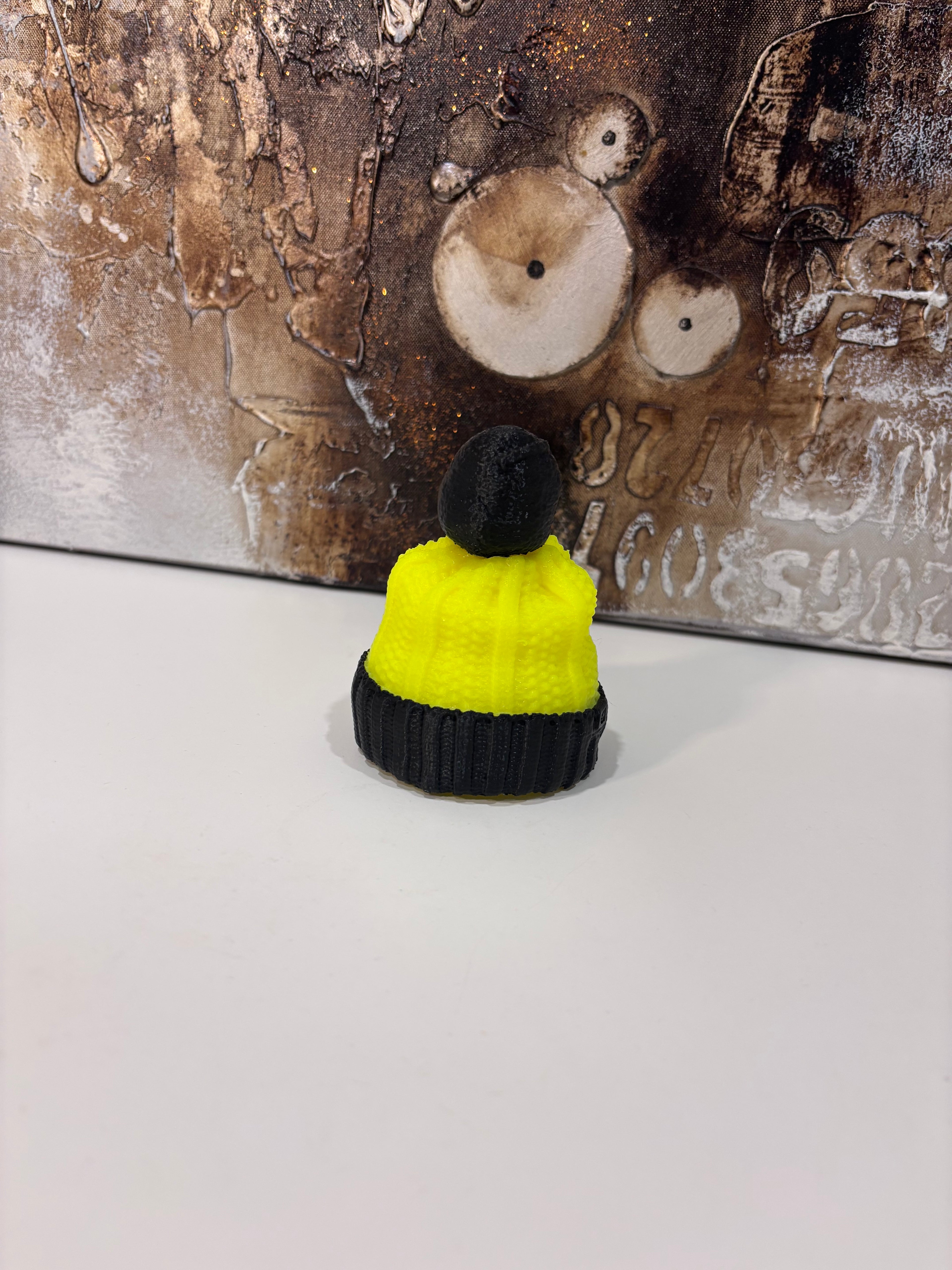 Green Strikket Lue med Dusk  Dekorativ Flaskepynt