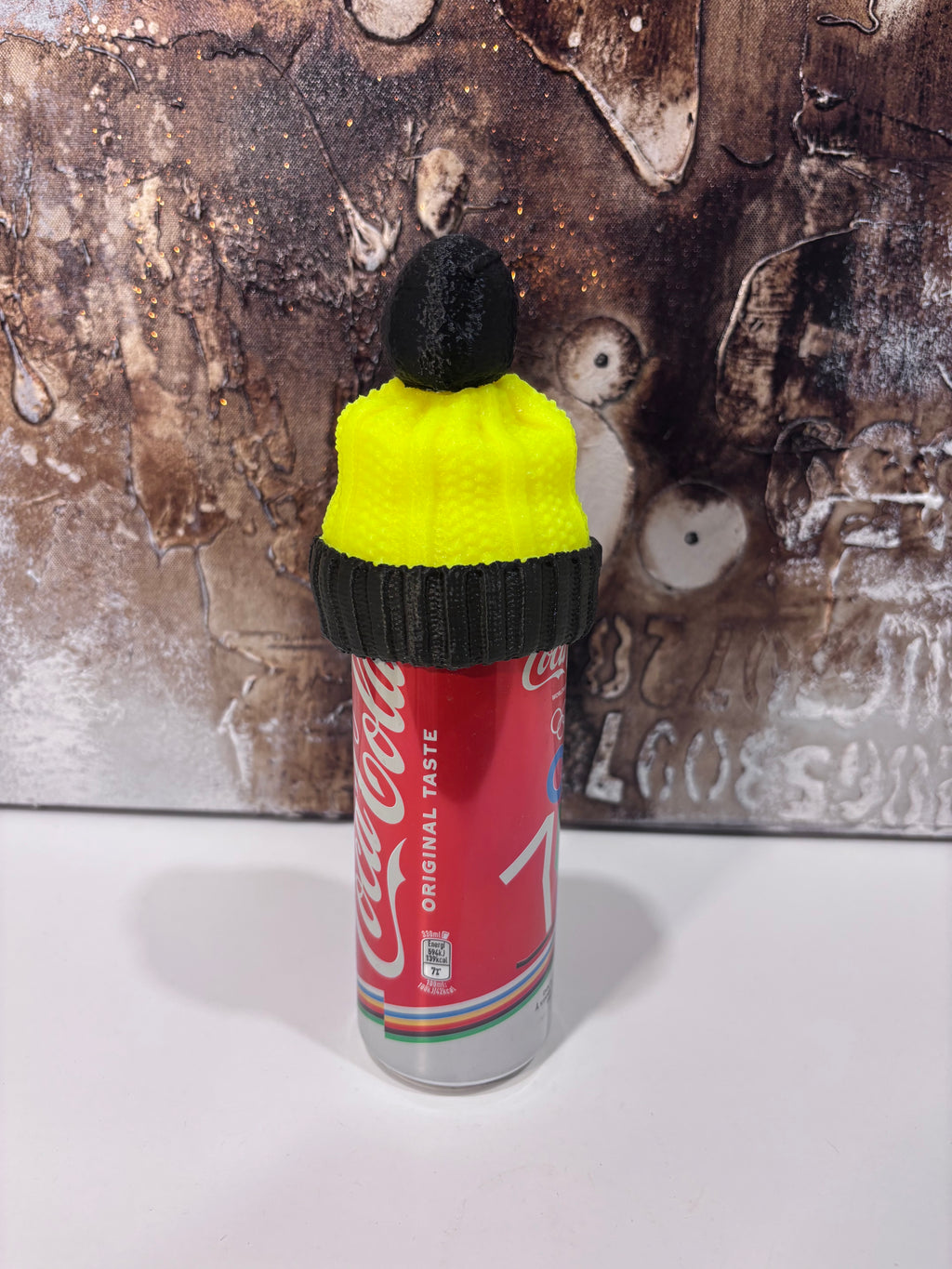 Green Strikket Lue med Dusk  Dekorativ Flaskepynt