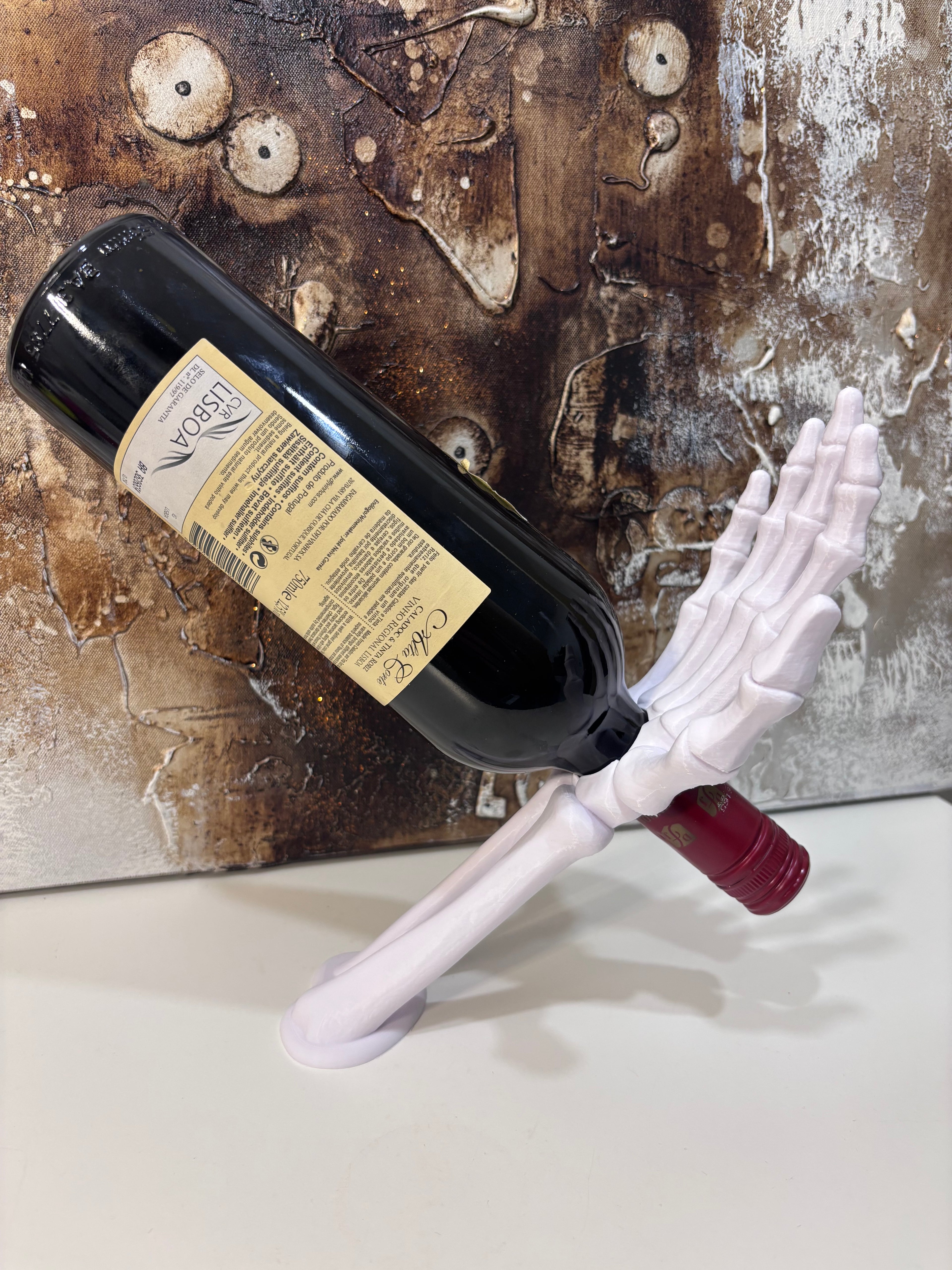 Skjelett Vinflaskeholder  Dekorativ Bordpynt