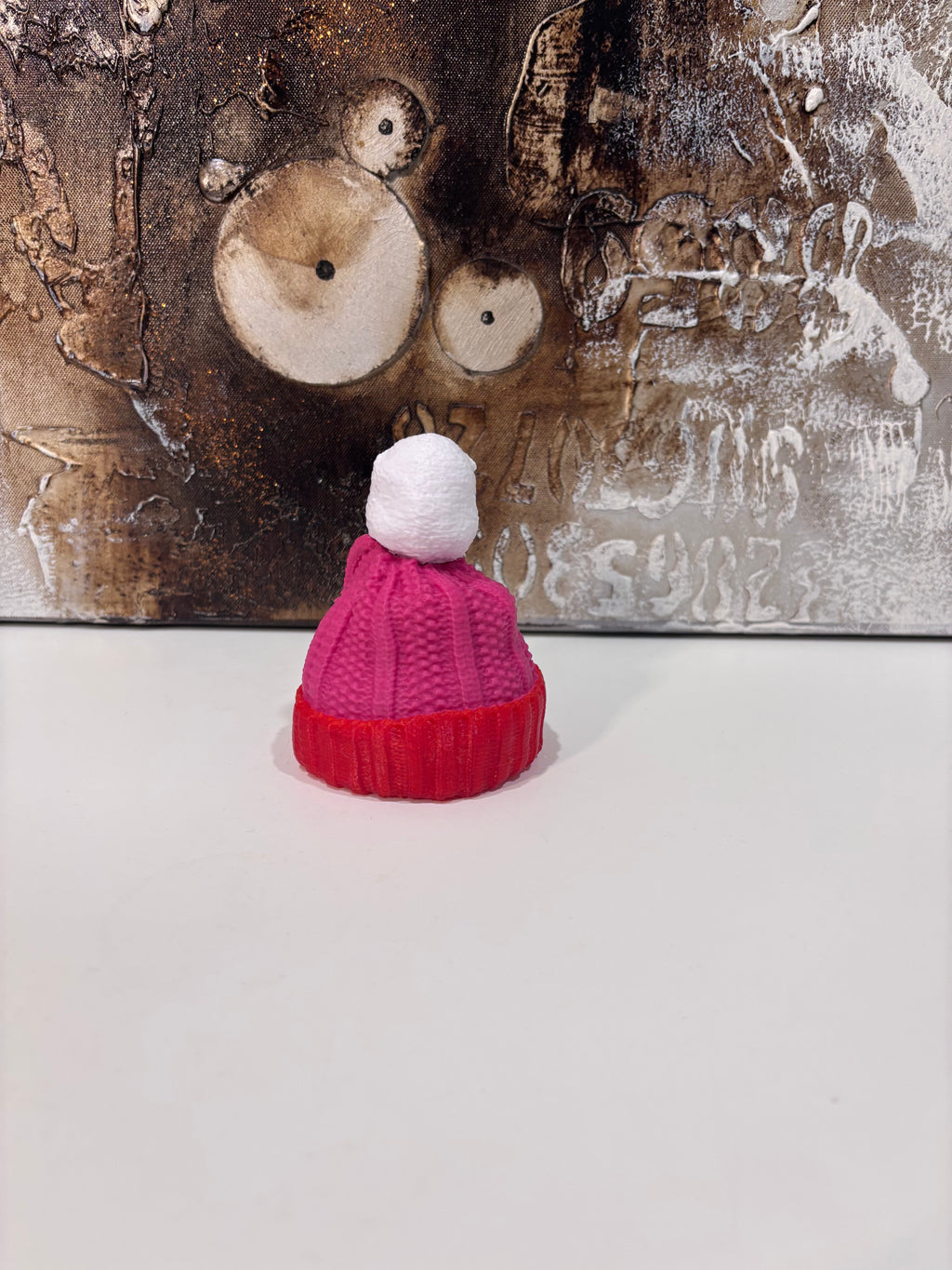 Rose strikket Lue med Dusk  Dekorativ Flaskepynt